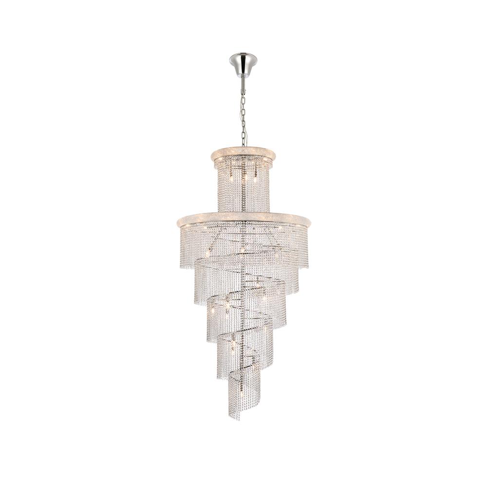 Spiral 41 Light Chrome Chandelier Clear Royal Cut Crystal. Picture 1