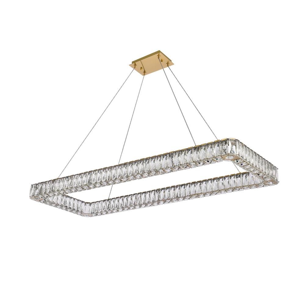 Monroe 50 Inch Led Single Rectangle Pendant In Gold. Picture 6