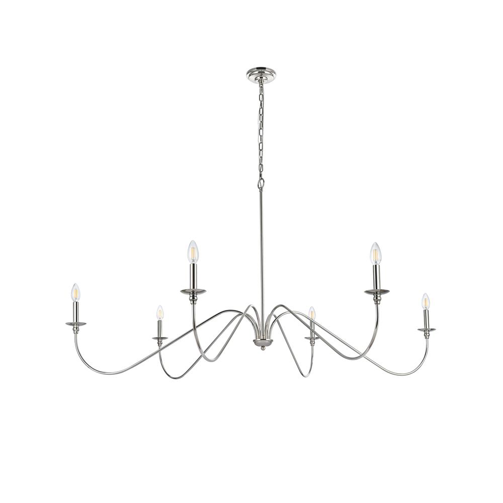 Rohan 60 Inch Chandelier In Polished Nickel. Picture 6