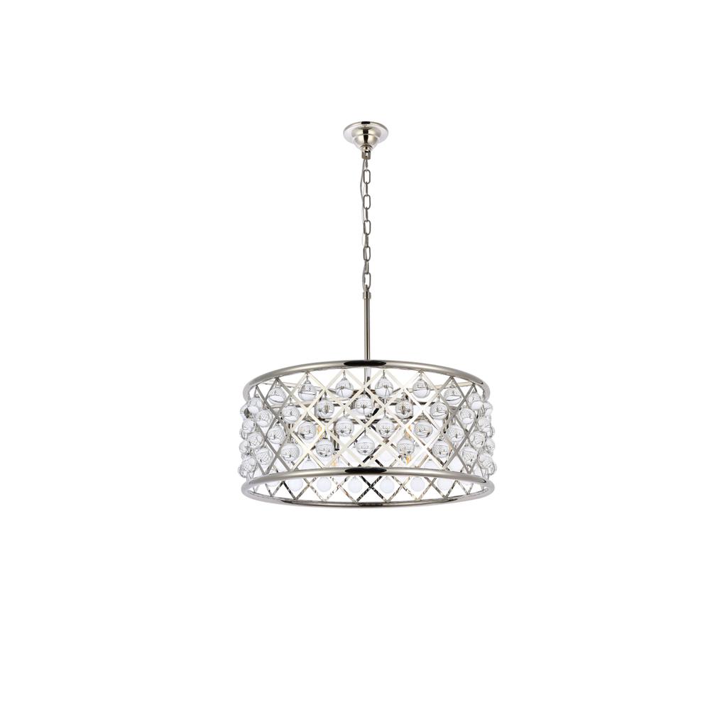 Madison 6 Light Polished Nickel Chandelier Clear Royal Cut Crystal. Picture 6