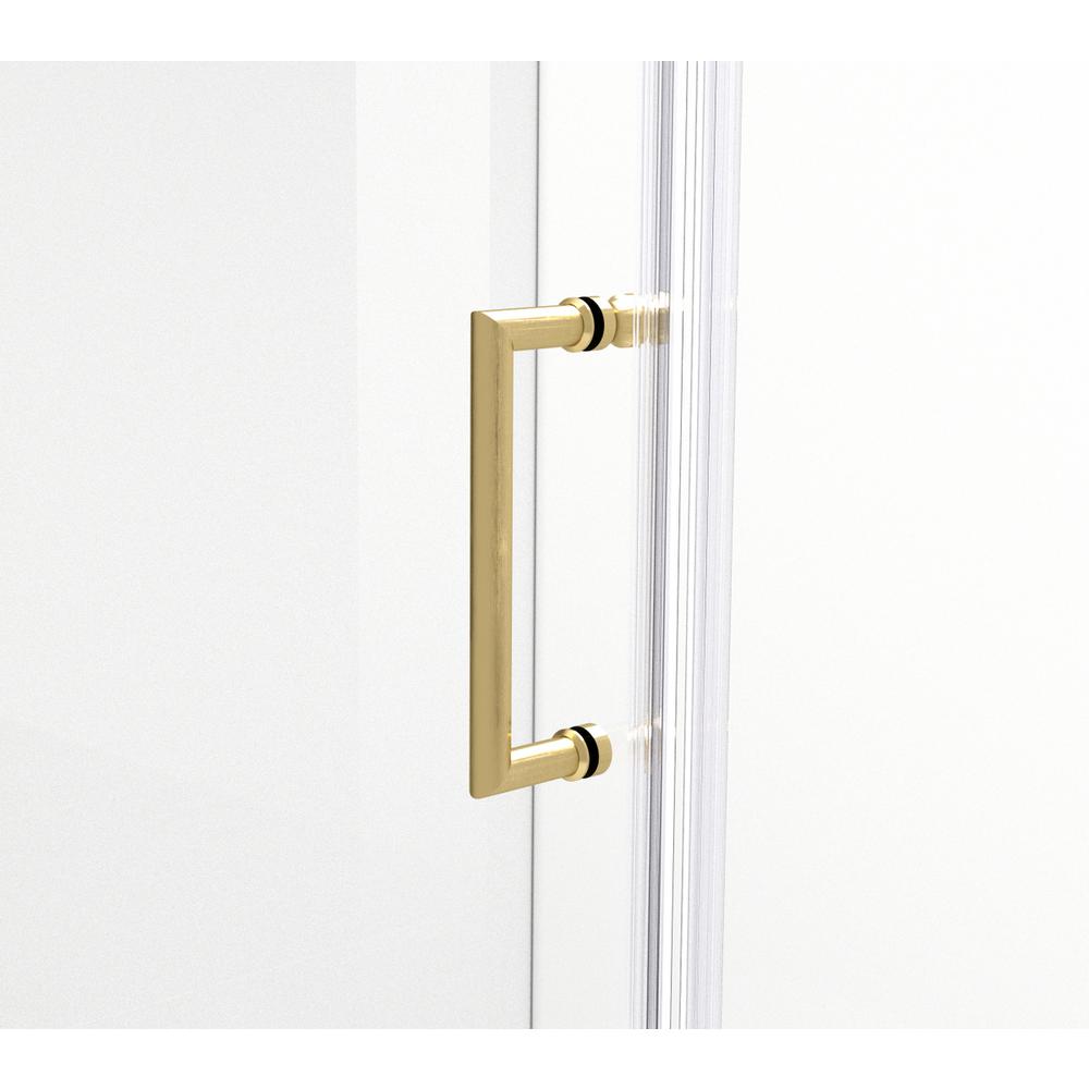 Semi-Frameless Hinged Shower Door 48 X 72 Brushed Gold. Picture 7