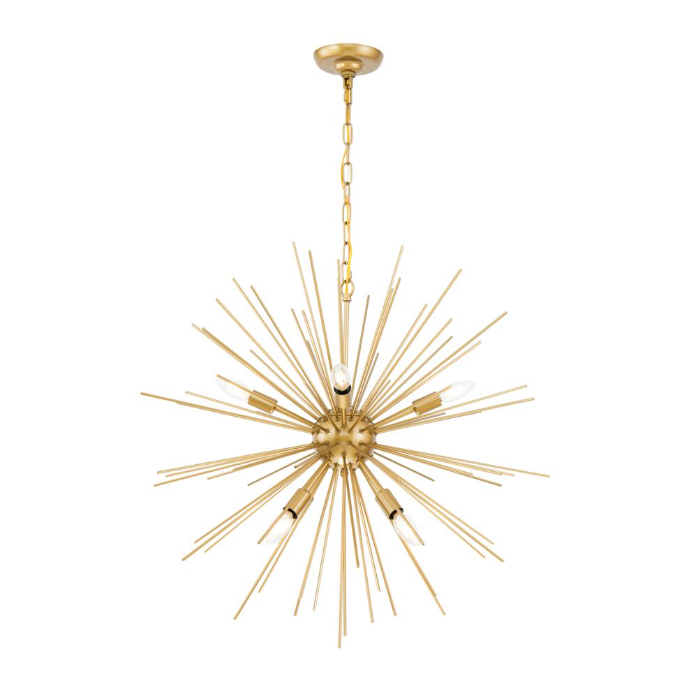 Timber 8 Light Brass Pendant. Picture 7