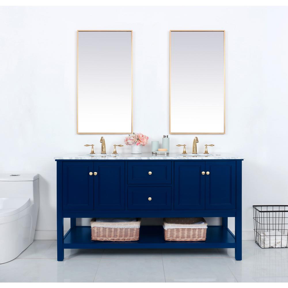 60 Inch Single Bathroom Vanity In Blue. Picture 14