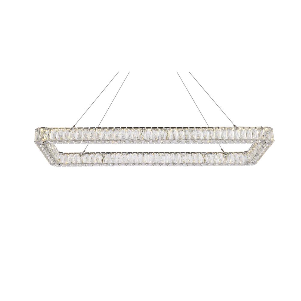 Monroe 50 Inch Led Single Rectangle Pendant In Chrome. Picture 2