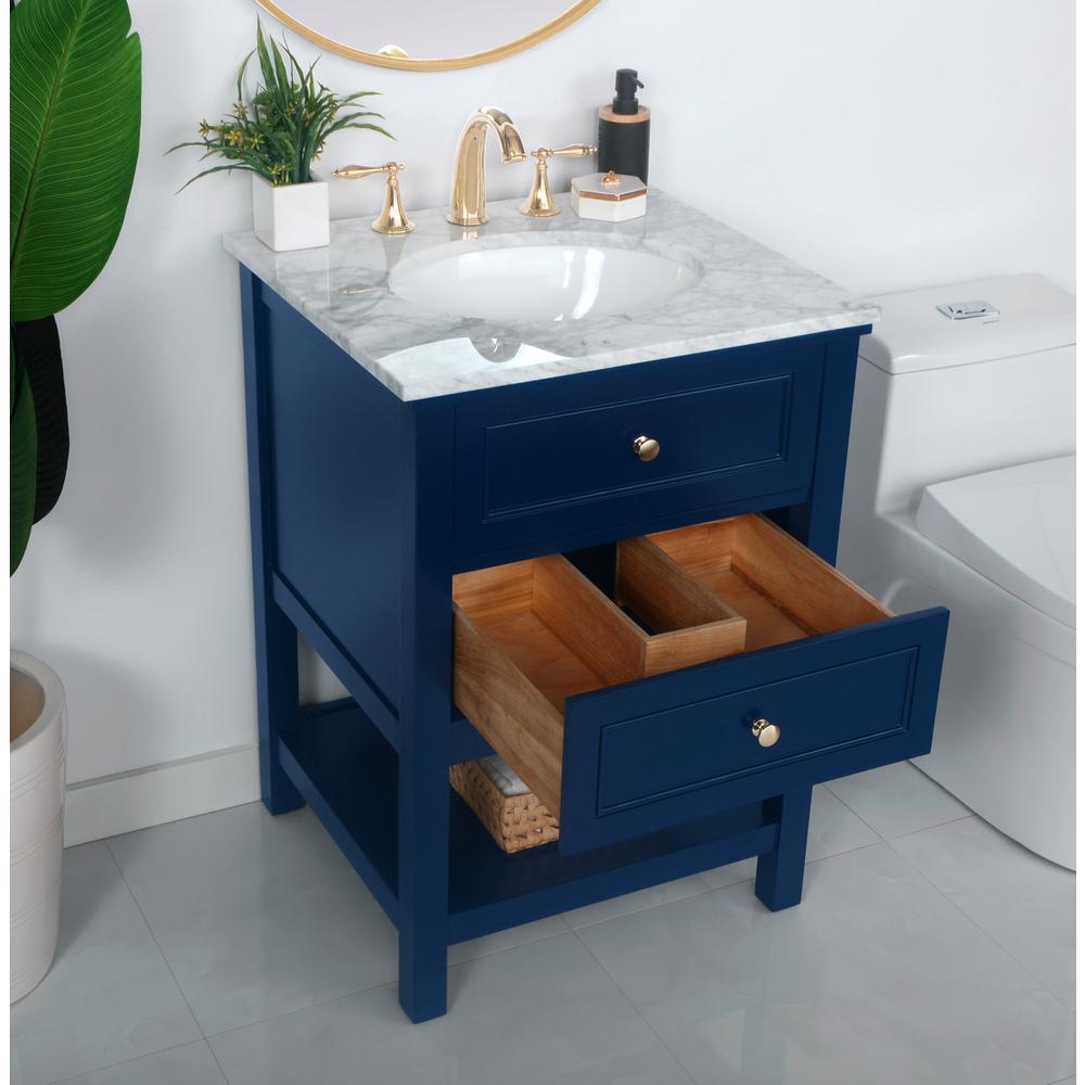 24 Inch Single Bathroom Vanity In Blue. Picture 4