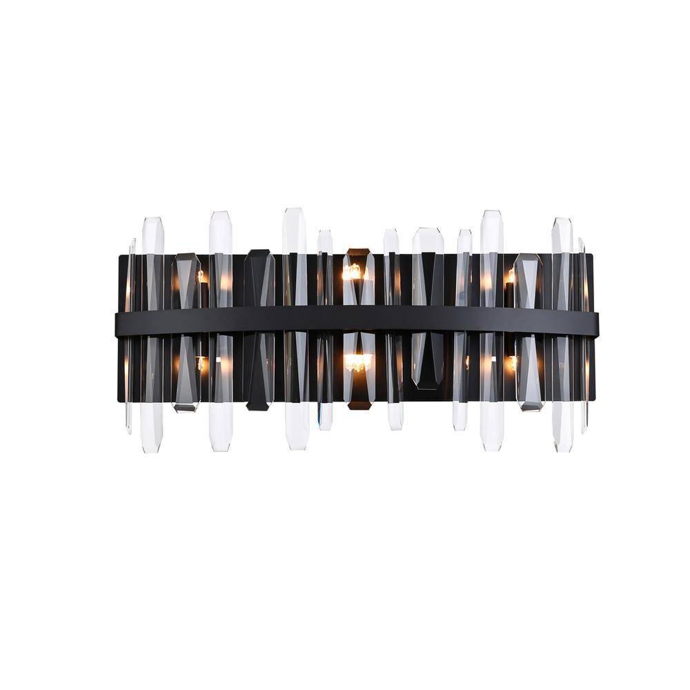Serena 24 Inch Crystal Bath Sconce In Black. Picture 1
