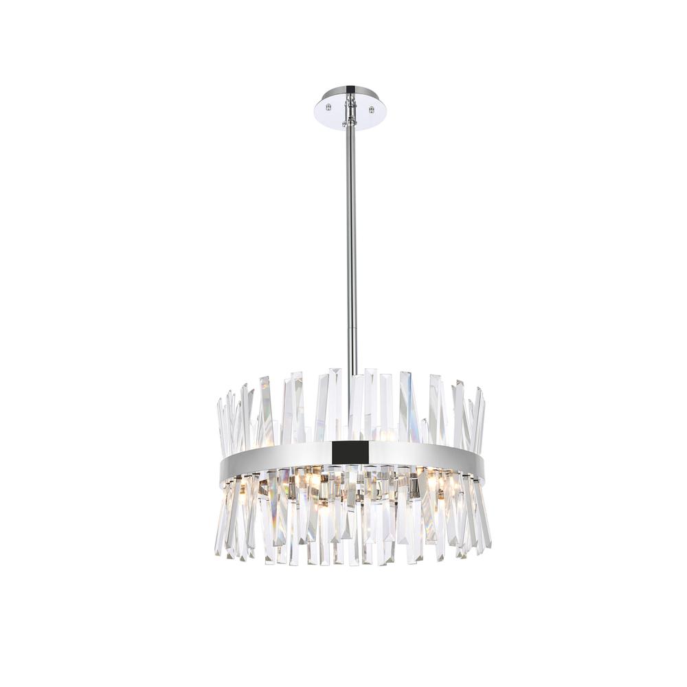 Serephina 20 Inch Crystal Round Pendant Light In Chrome. Picture 1