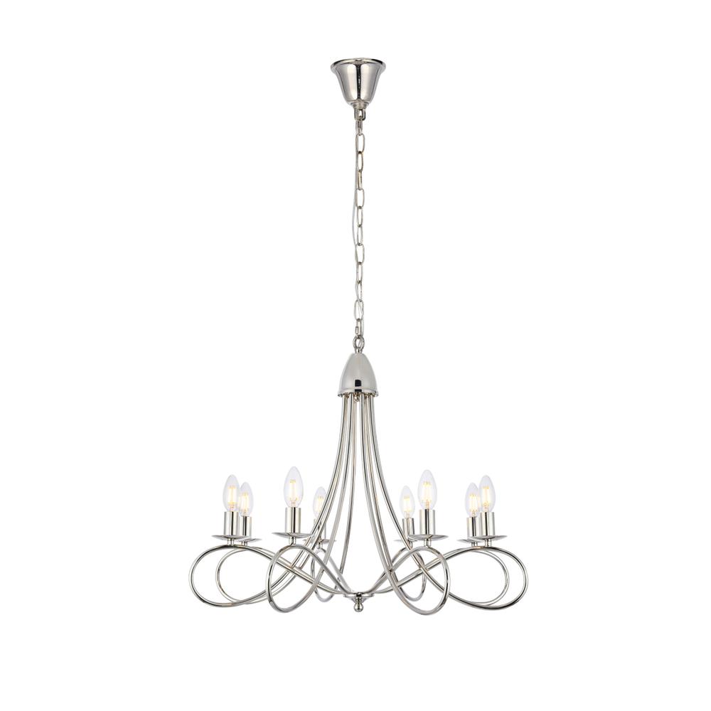 Lyndon 8 Light Polished Nickel Pendant. Picture 1