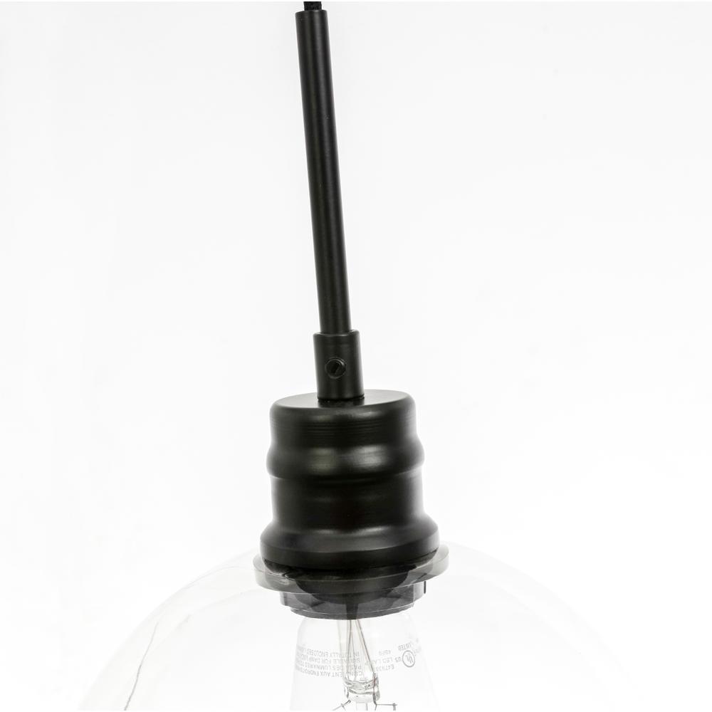 Emett 1 Light Black And Clear Glass Pendant. Picture 8