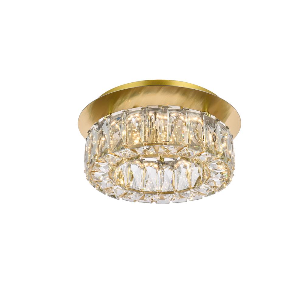 Monroe 12 Inch Led Single Flush Mount In Gold. Picture 2