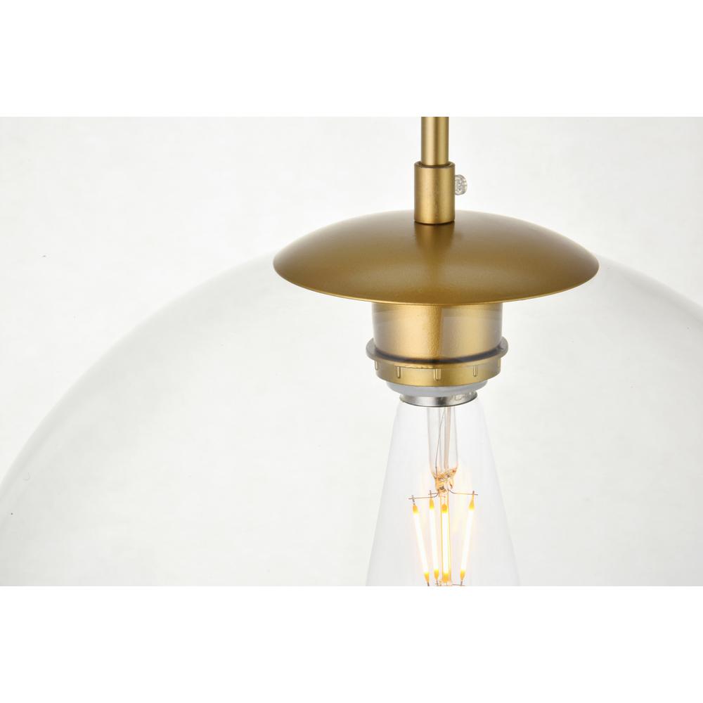 Baxter 3 Lights Brass Pendant With Clear Glass. Picture 4
