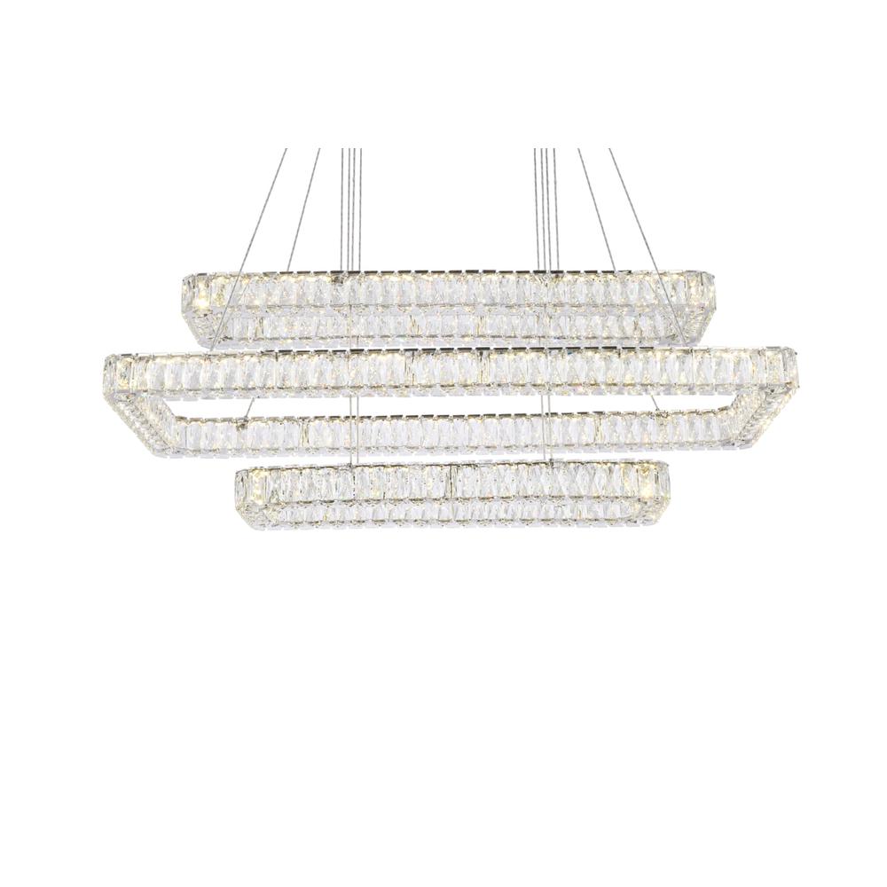 Monroe 50 Inch Led Triple Rectangle Pendant In Chrome. Picture 2