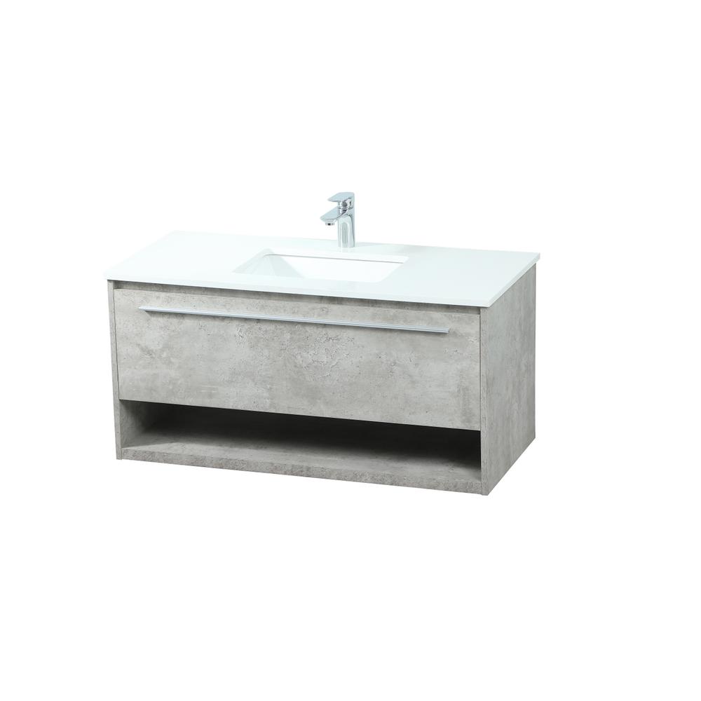 40 Inch Single Bathroom Vanity In Concrete Grey. Picture 8