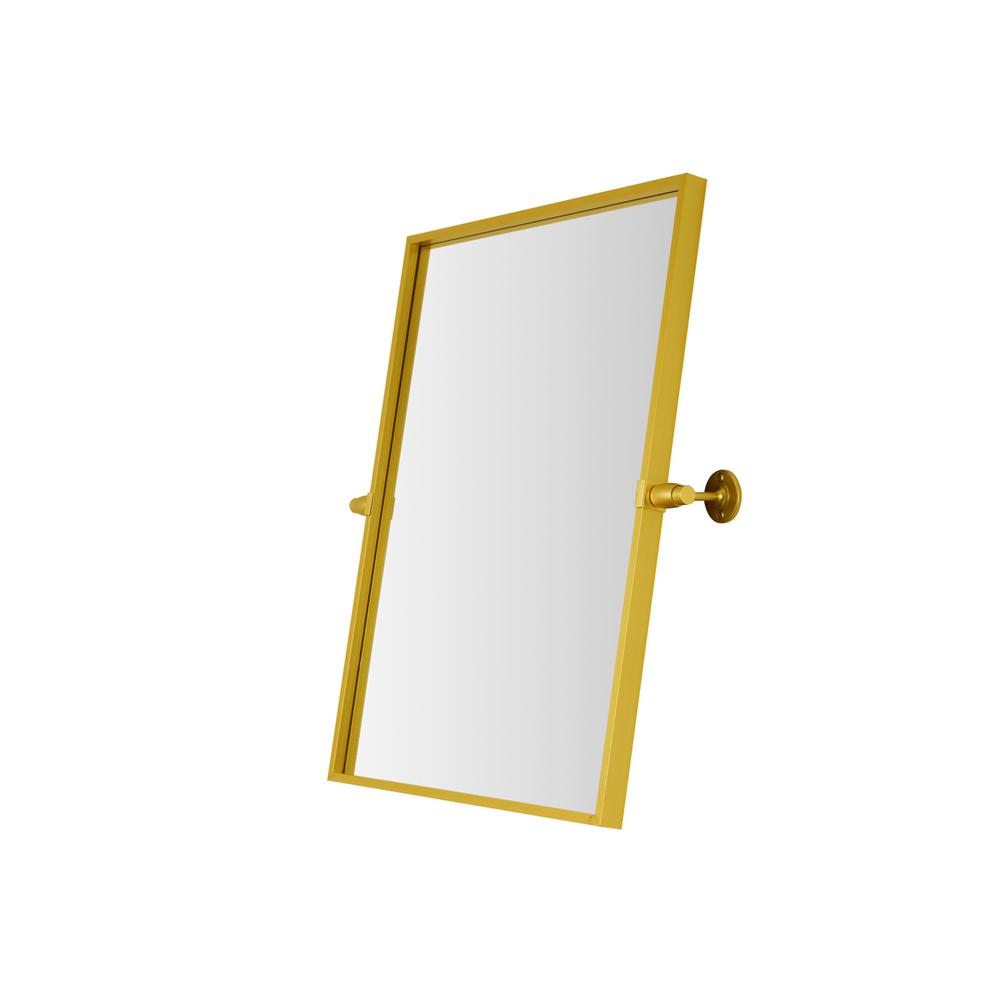 Rectangle Pivot Mirror 24X20 Inch In Gold. Picture 7