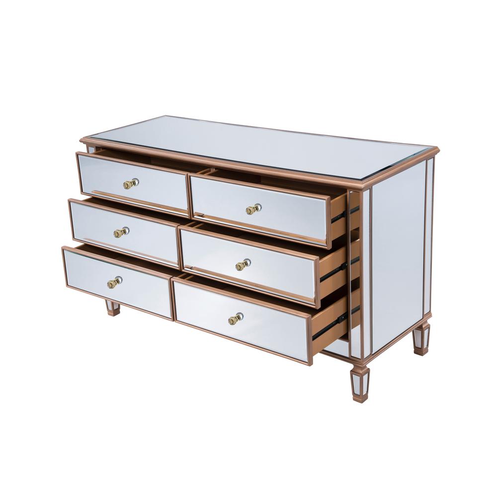 6 Drawers Cabinet 60 In. X 20 In. X 34 In. In Gold Paint. Picture 6