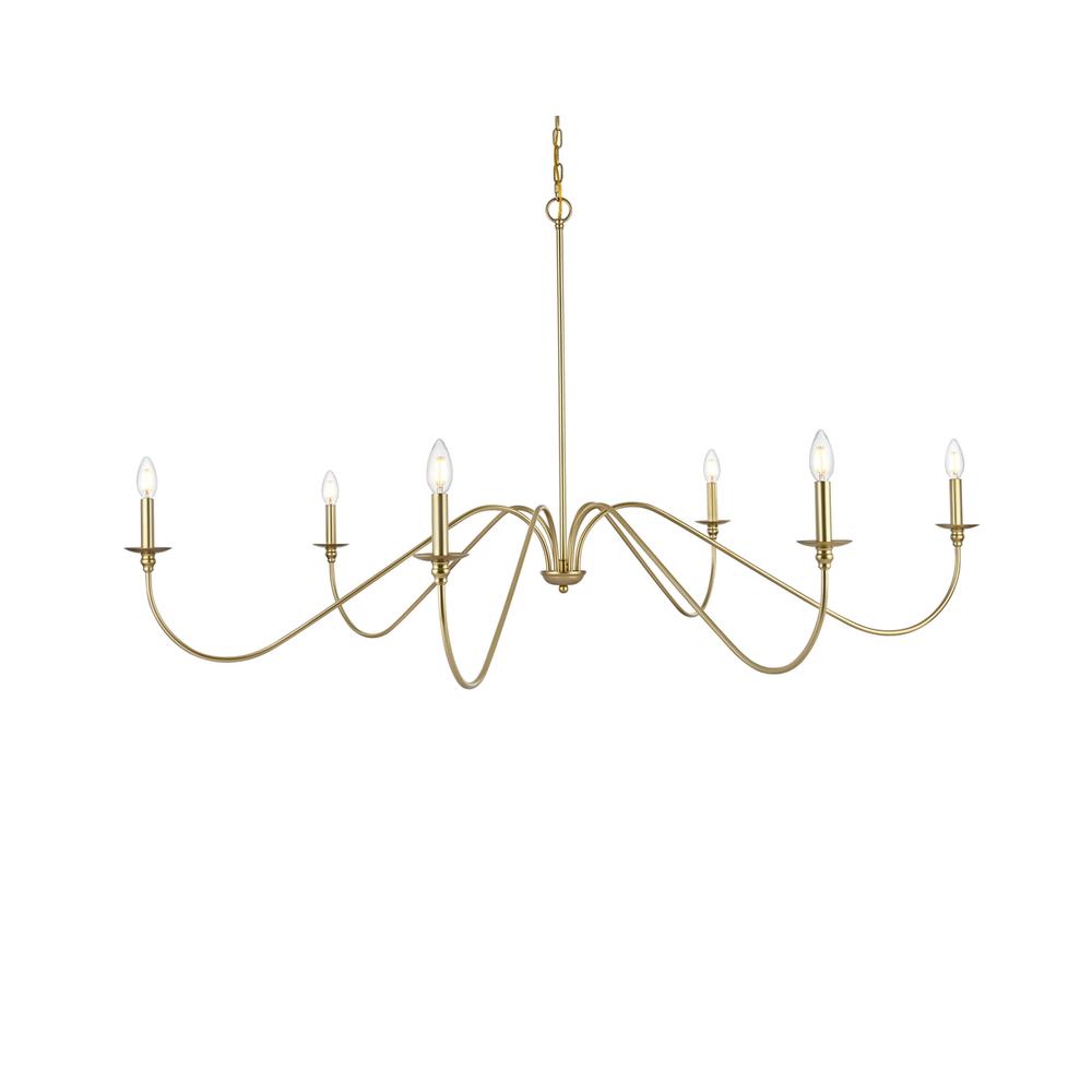 Rohan 60 Inch Chandelier In Brass. Picture 2