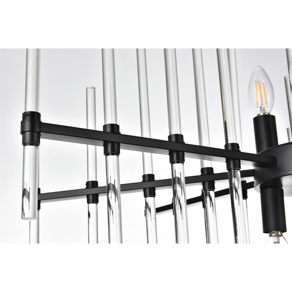 Sienna 31 Inch Crystal Rod Pendant In Black. Picture 5
