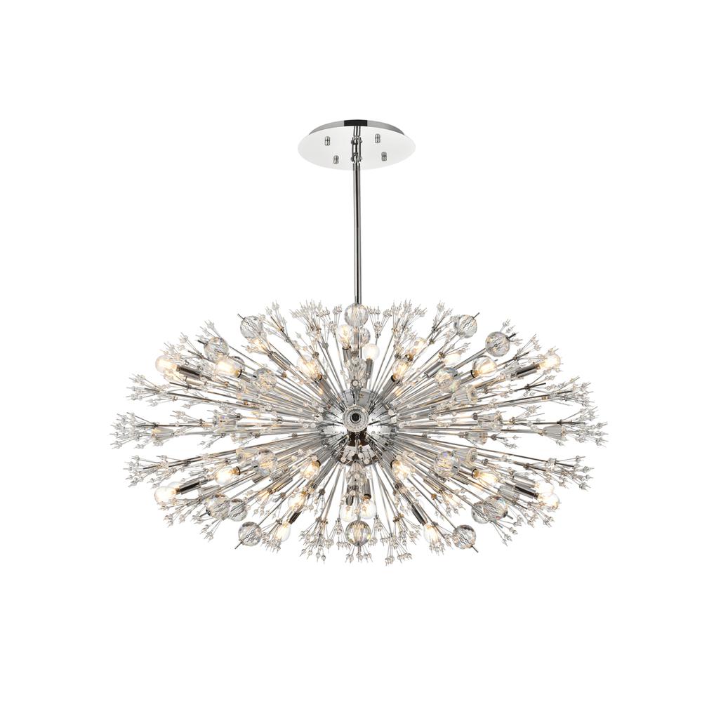 Vera 48 Inch Crystal Starburst Oval Pendant In Chrome. Picture 1