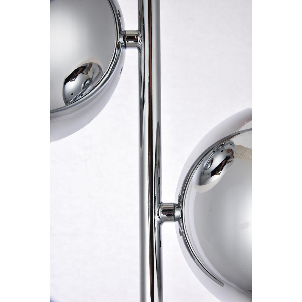 Eclipse 2 Lights Chrome Table Lamp With Frosted White Glass. Picture 5