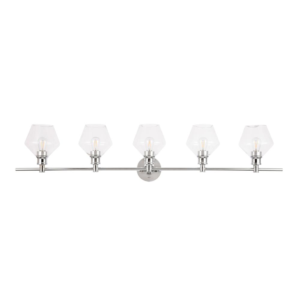 Gene 5 Light Chrome And Clear  Glass Wall Sconce. Picture 2