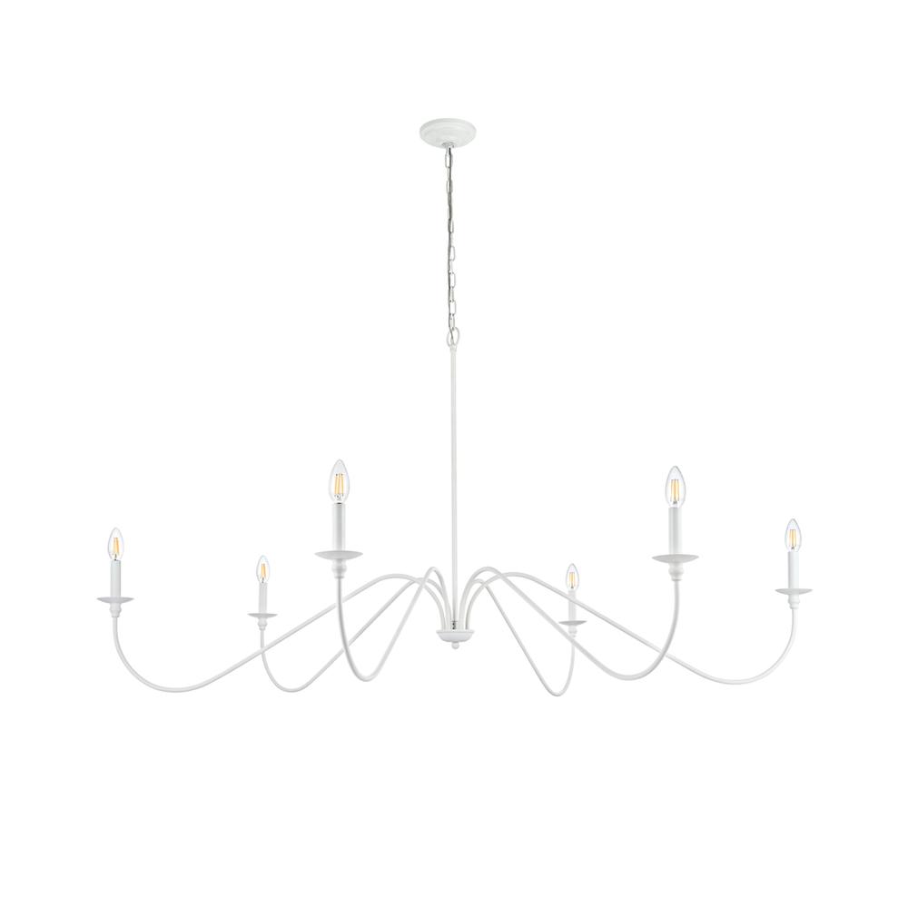 Rohan 60 Inch Chandelier In White. Picture 6