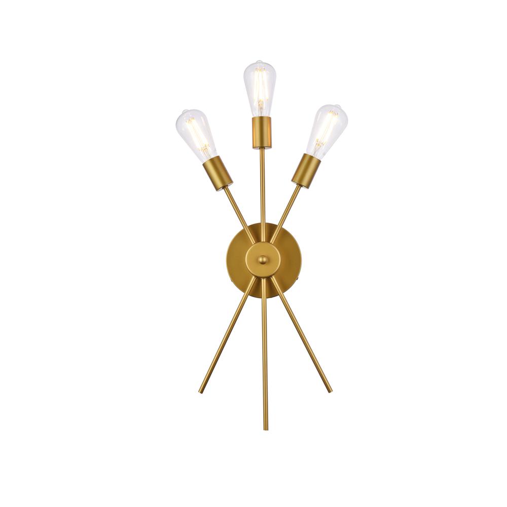 Lucca 11 Inch Bath Sconce In Brass. Picture 1