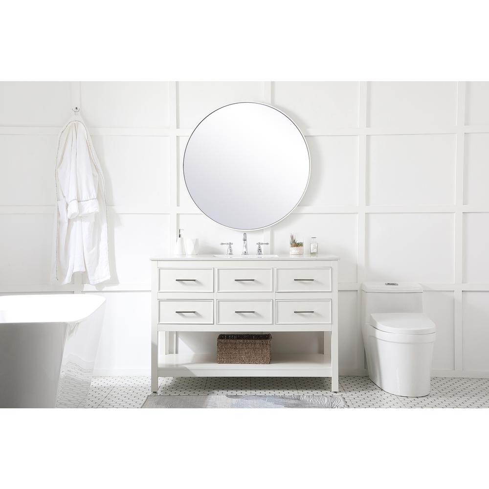 48 Inch Single Bathroom Vanity In White. Picture 4