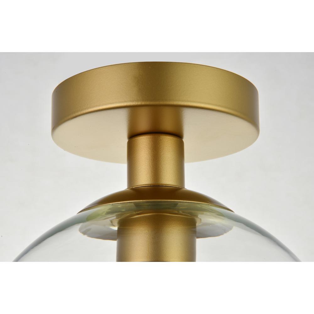Baxter 1 Light Brass Flush Mount With Clear Glass. Picture 5