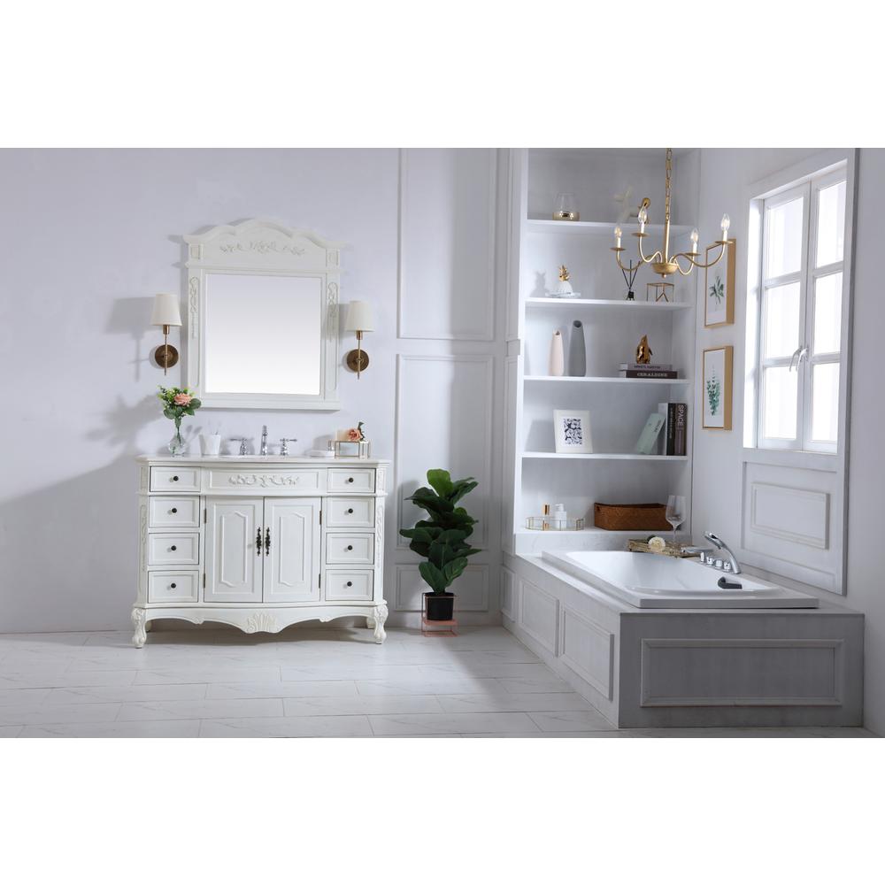 48 Inch Single Bathroom Vanity In Antique White. Picture 9