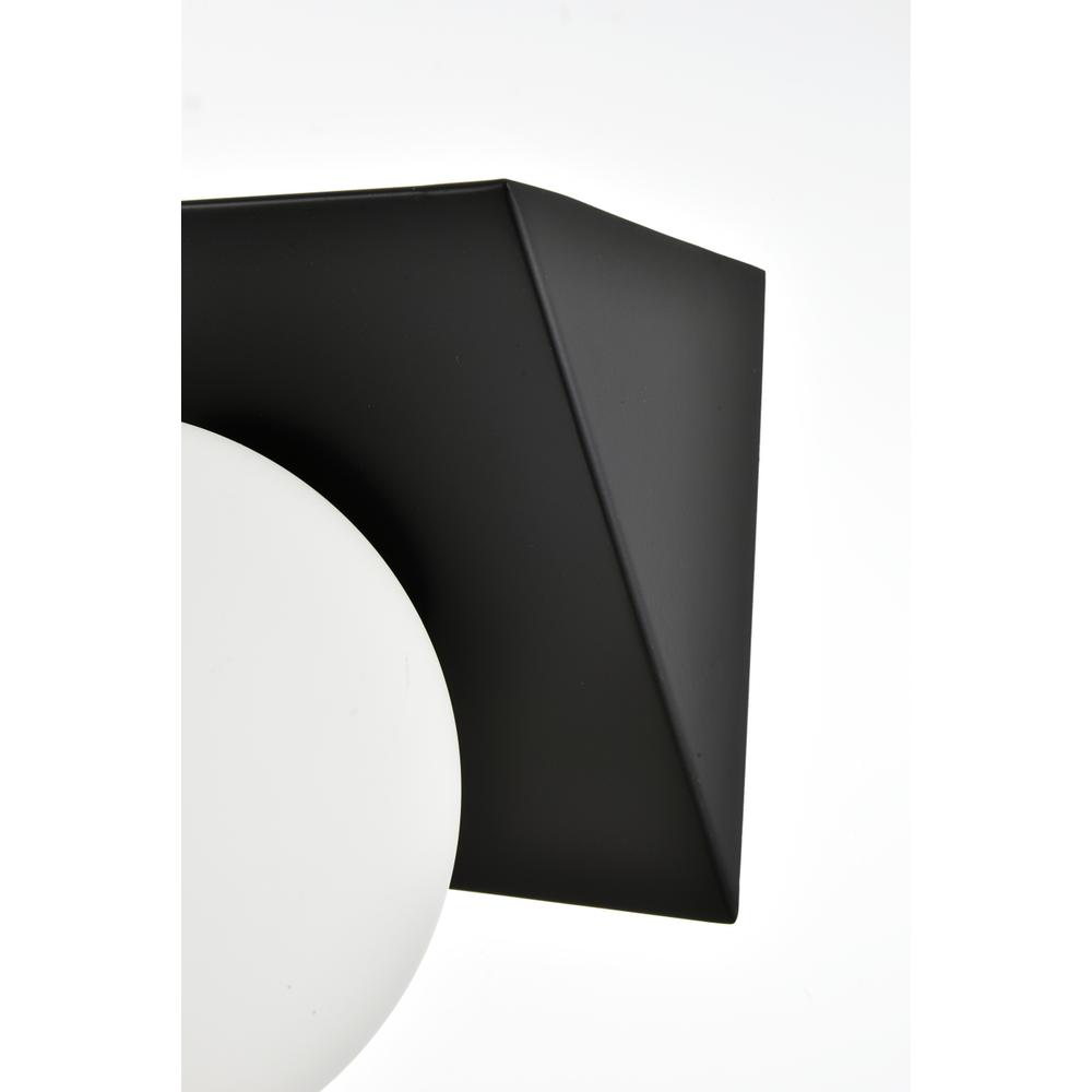 Jillian 3 Light Black And Frosted White Bath Sconce. Picture 4