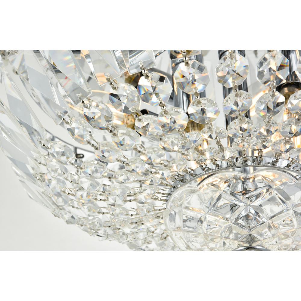 Tranquil 6 Light Chrome Flush Mount Clear Royal Cut Crystal. Picture 4
