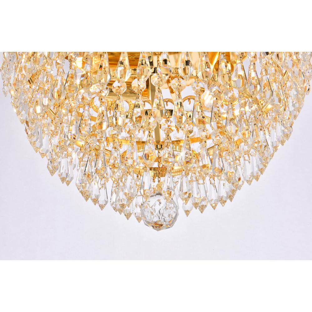 Century 4 Light Gold Flush Mount Clear Royal Cut Crystal. Picture 3