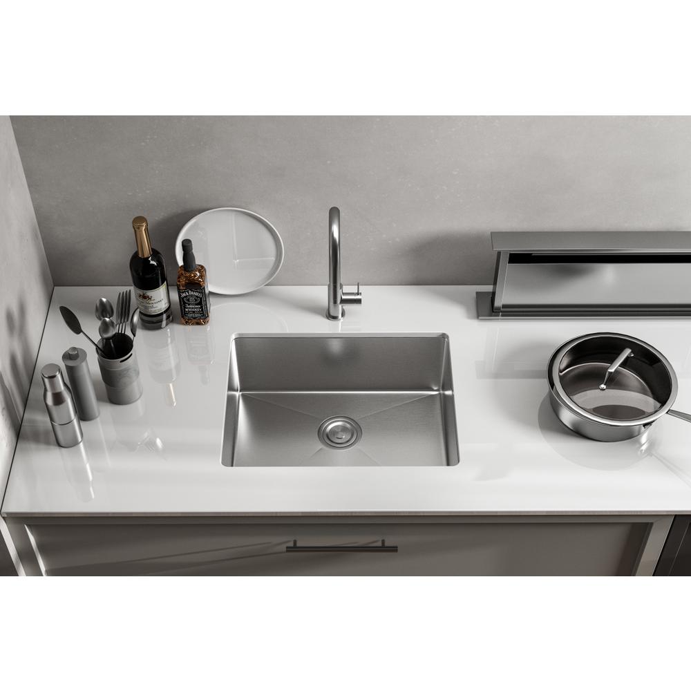 Stainless Steel Undermount Kitchen Sink L23'' X W18'' X H10". Picture 10