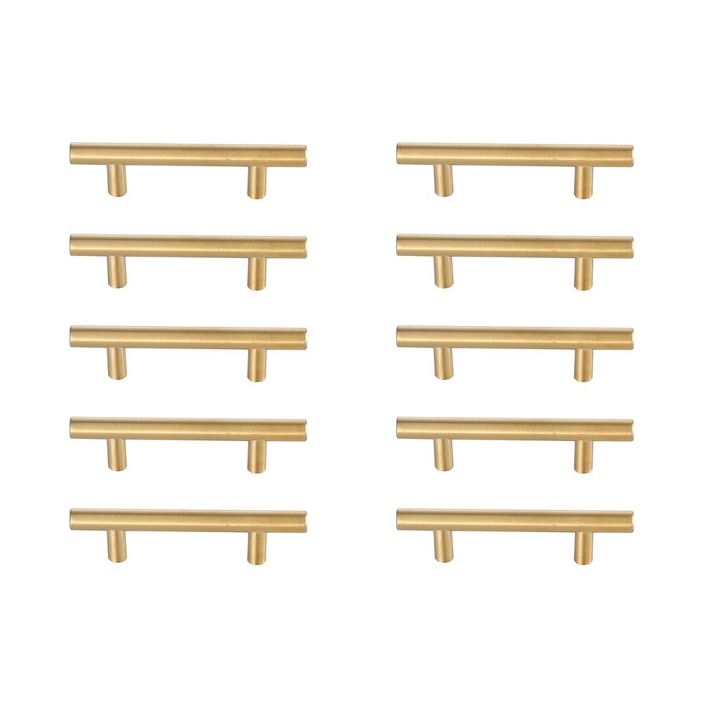 Quinn 3" Center To Center Brass Bar Pull Multipack (Set Of 10). Picture 1