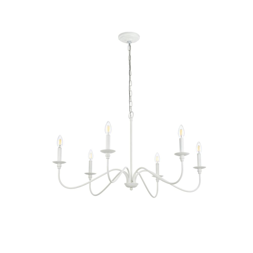 Rohan 30 Inch Chandelier In White. Picture 6