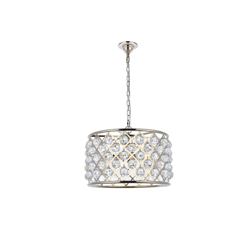 Madison 6 Light Polished Nickel Pendant Clear Royal Cut Crystal. Picture 1