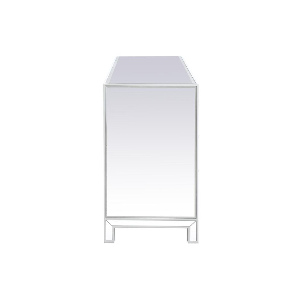 60 Inch Mirrored Six Drawer Cabinet In White. Picture 9