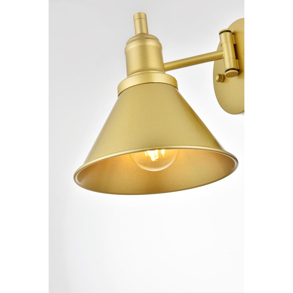 Jair 1 Light Brass Swing Arm Plug In Wall Sconce. Picture 3