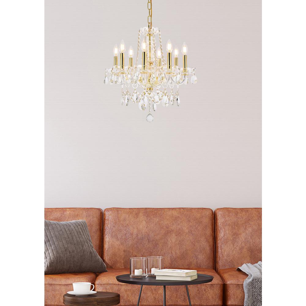 Princeton 8 Light Gold Chandelier Clear Royal Cut Crystal. Picture 7