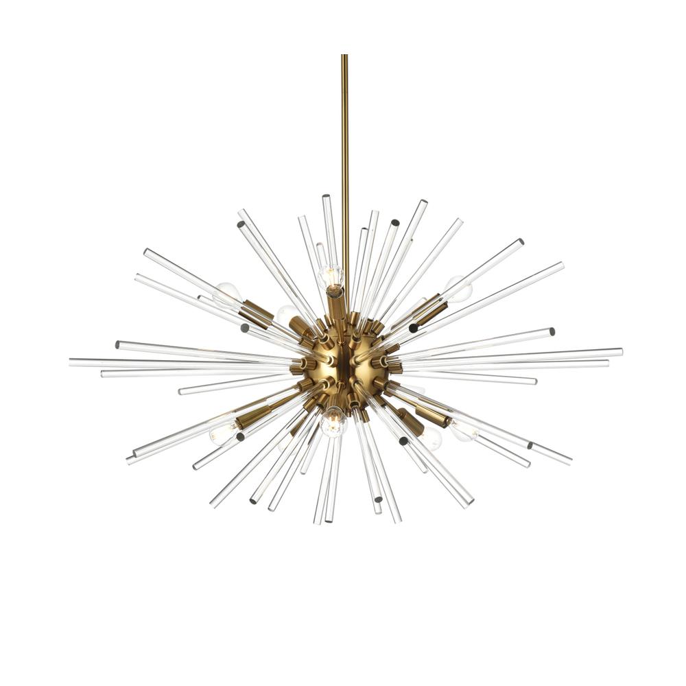 Sienna 36 Inch Crystal Rod Pendant In Gold. Picture 2