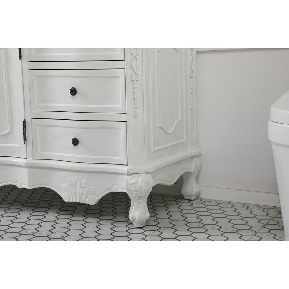 60 Inch Single Bathroom Vanity In Antique White. Picture 6