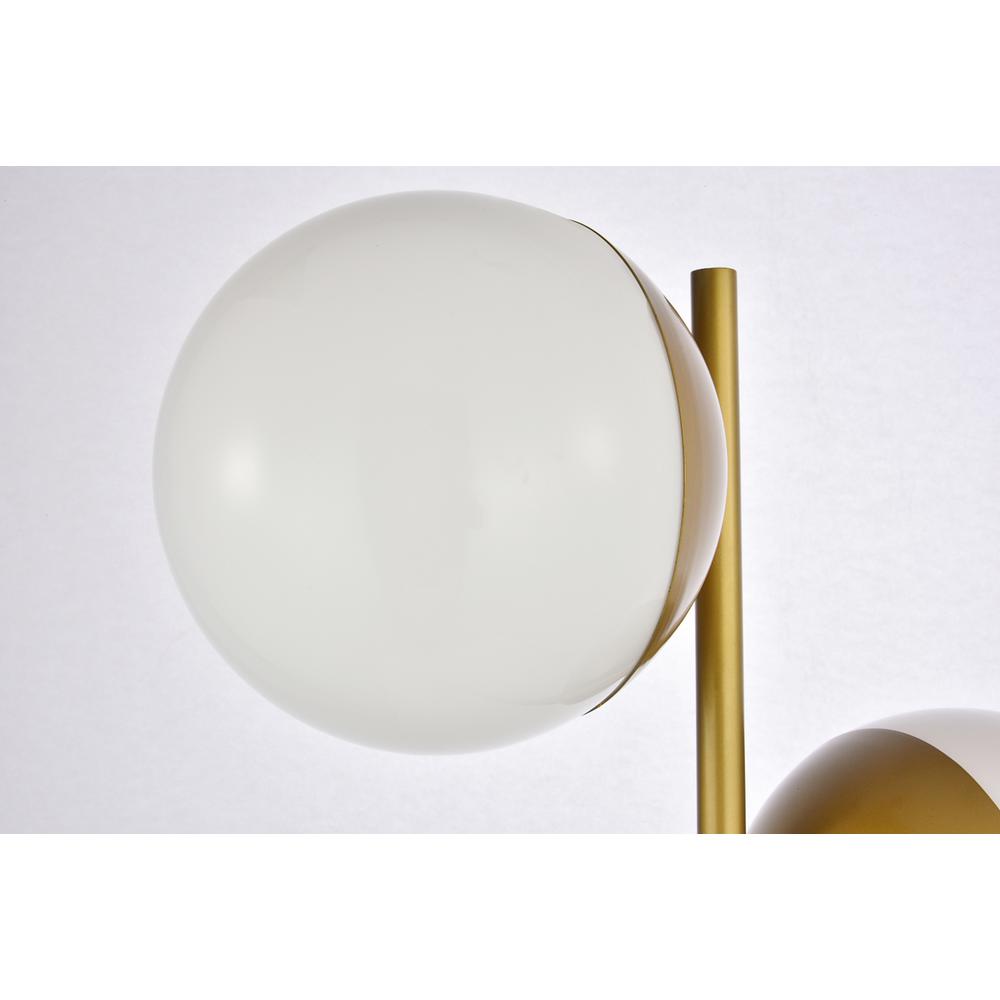 Eclipse 2 Lights Brass Floor Lamp With Frosted White Glass. Picture 3