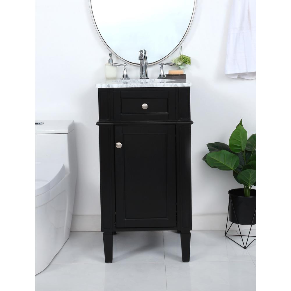 18 Inch Single Bathroom Vanity In Black. Picture 2