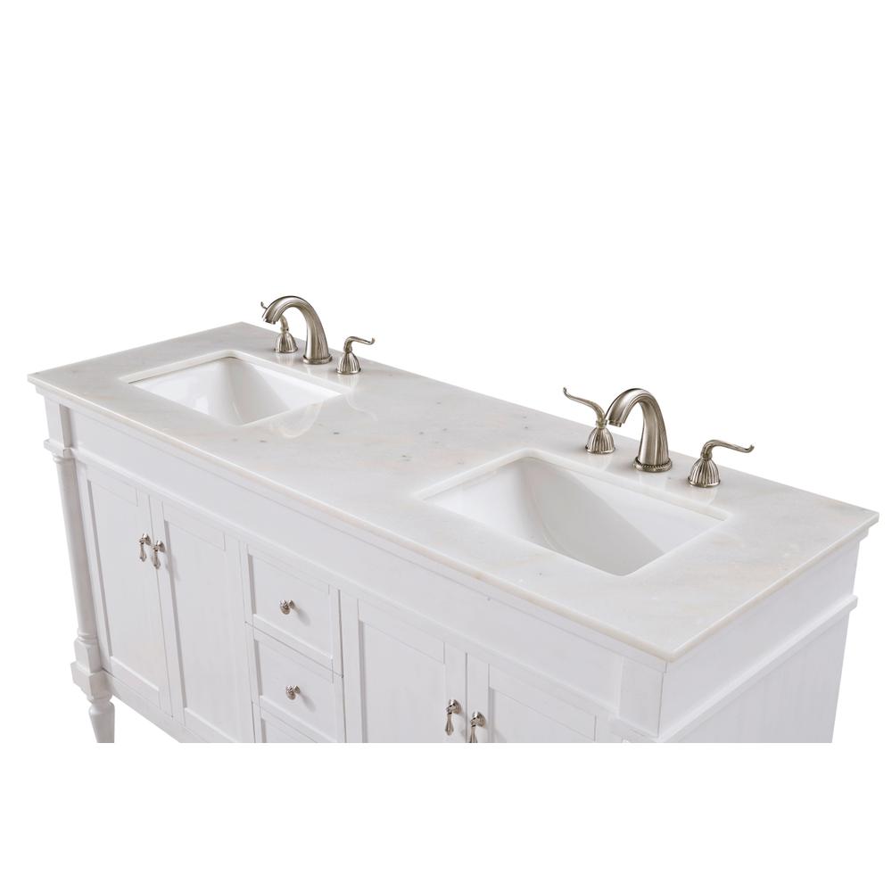 60 In. Single Bathroom Vanity Set In Antique White. Picture 4