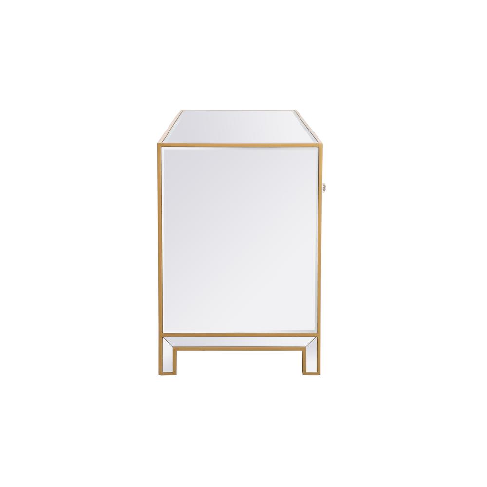 Reflexion 60 In. Mirrored Tv Stand With Crystal Fireplace In Gold. Picture 11