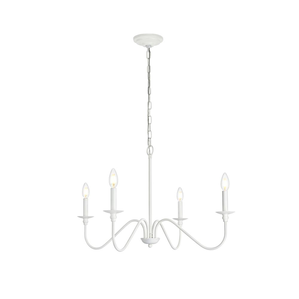 Rohan 30 Inch Chandelier In White. Picture 1