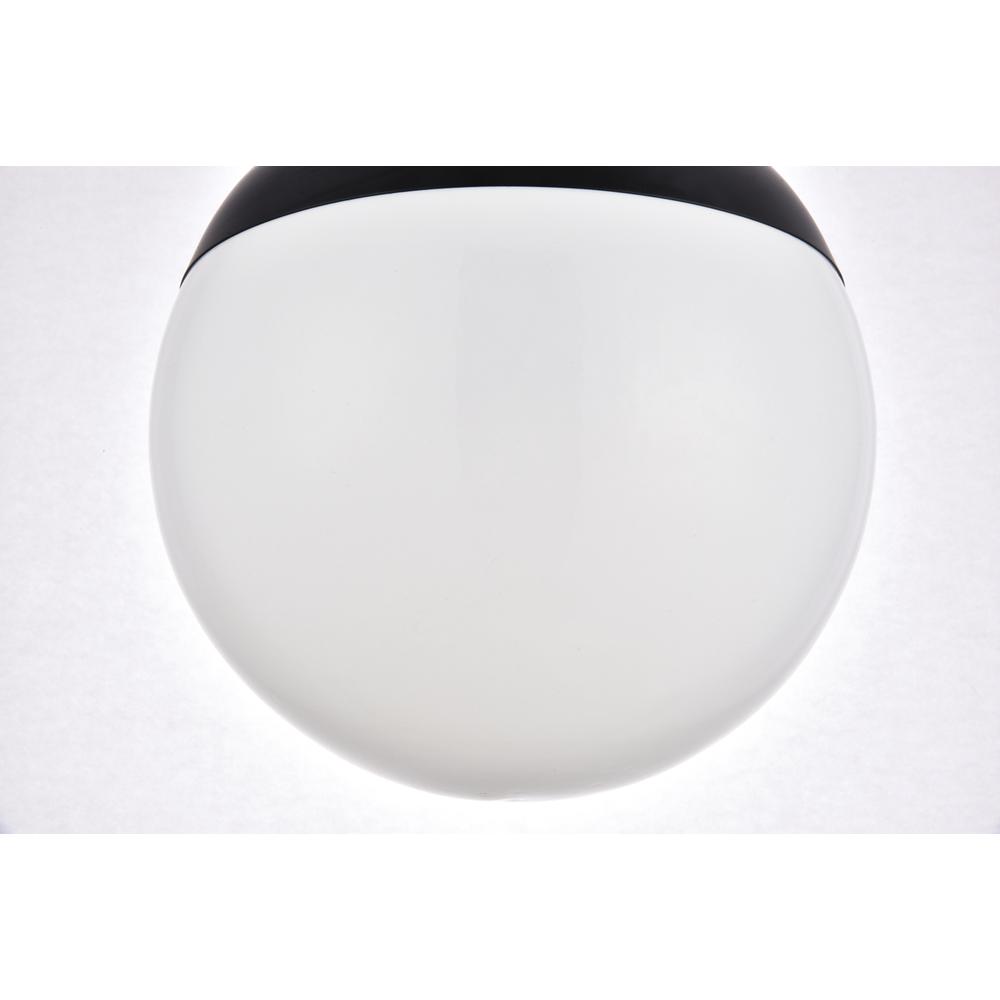 Eclipse 1 Light Black Pendant With Frosted White Glass. Picture 4