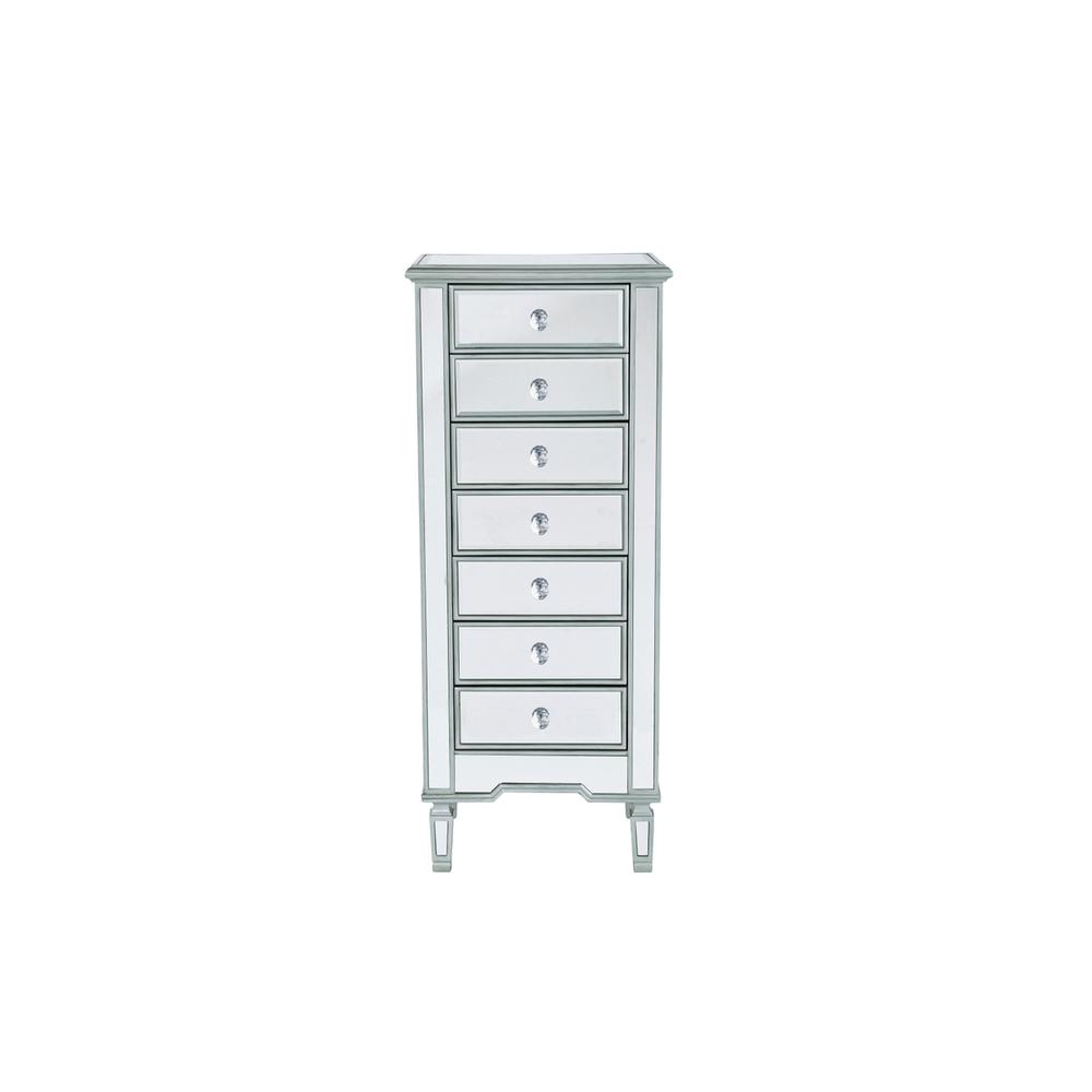 Lingerie Chest 7 Drawers 20In. W X 15In. D X 48In. H In Antique Silver Paint. Picture 1
