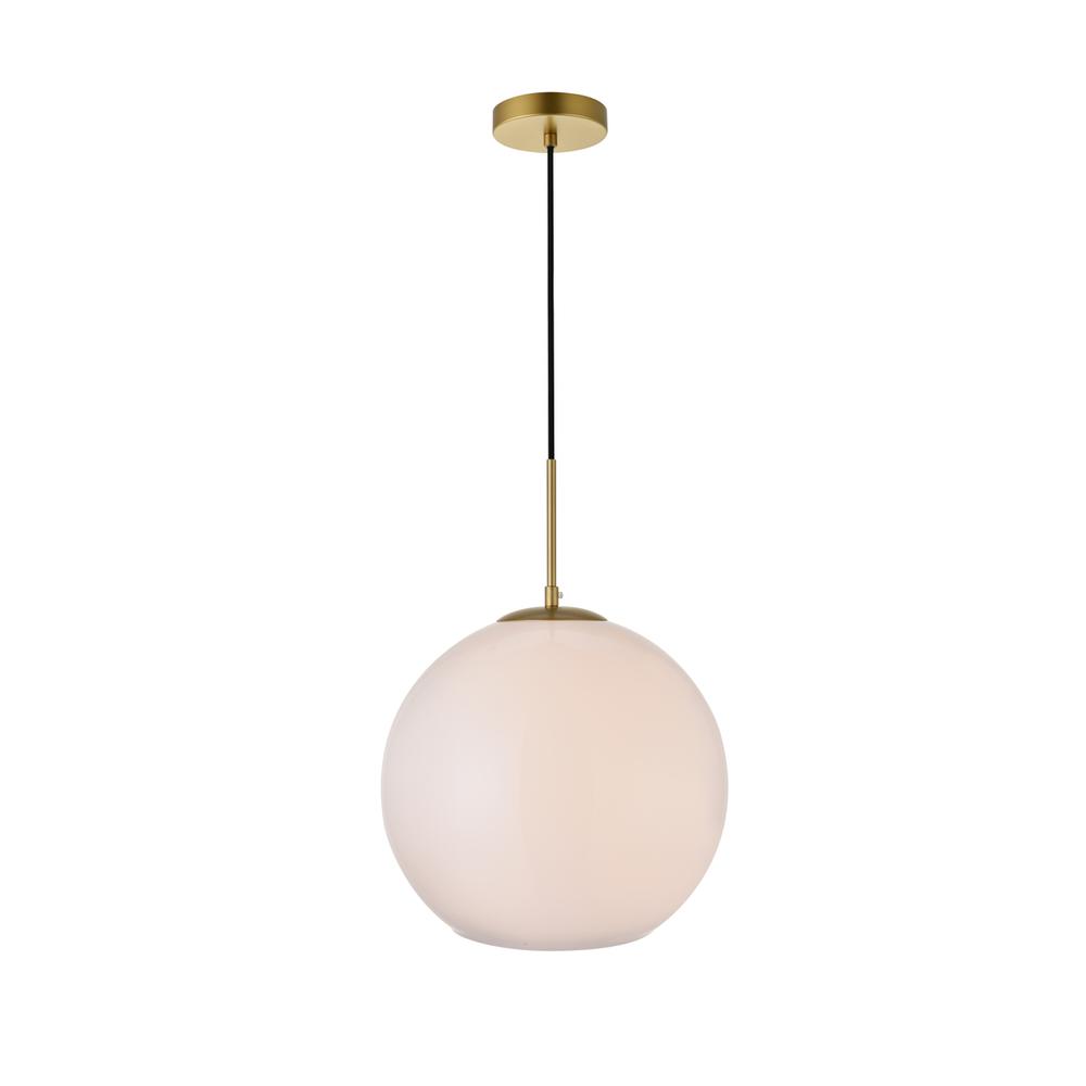 Baxter 1 Light Brass Pendant With Frosted White Glass. Picture 1