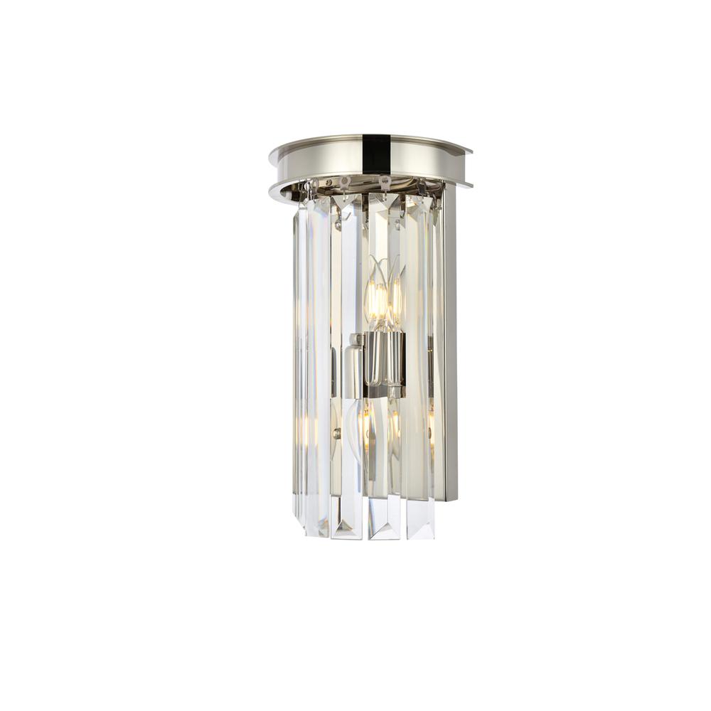 Sydney 2 Light Polished Nickel Wall Sconce Clear Royal Cut Crystal. Picture 2